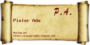 Pieler Ada névjegykártya